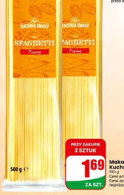 Makaron pszenny spaghetti Kuchnia Smaku promocja w Dino