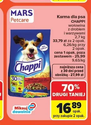 Karma dla psa Chappi wołowina z drobiem i warzywami promocja w Carrefour Market