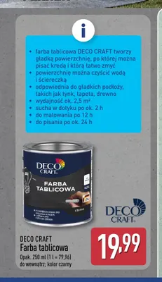 Farba tablicowa Deco Craft czarna promocja w Aldi