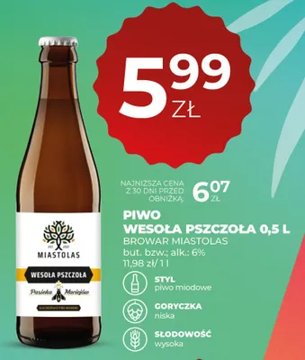 Piwo Miastolas Wesoła Pszczoła promocja w Duży Ben