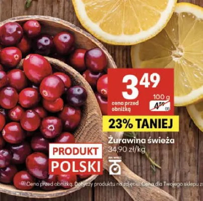 Żurawina świeża promocja w Delikatesy Centrum