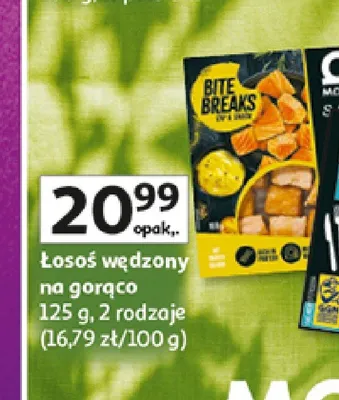 Łosoś wędzony na gorąco Mowi Bite Breaks promocja w Auchan