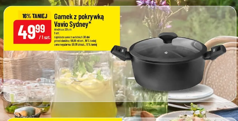 Garnek z pokrywką Vavio Sydney 20 cm promocja w POLOmarket