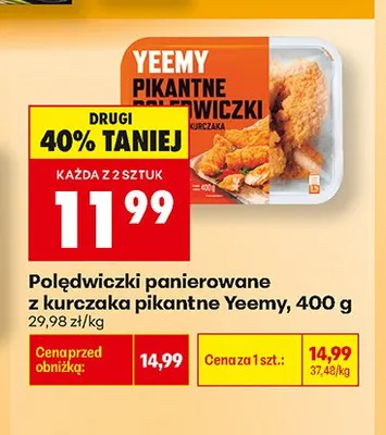 Polędwiczki panierowane z kurczaka pikantne Yeemy promocja w Biedronka
