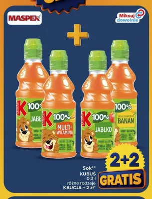 Sok Kubuś 100% Jabłko promocja w Carrefour
