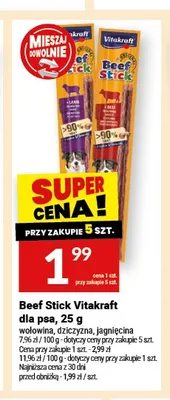 Przysmak dla psa Beef Stick Vitakraft jagnięcina promocja w Twój Market