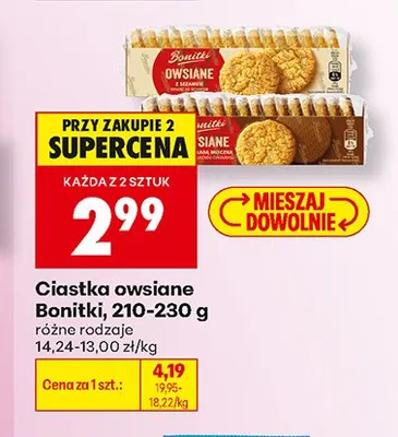 Ciastka owsiane z sezamem Bonitki promocja w Biedronka