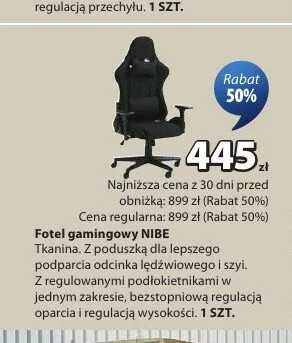 Fotel gamingowy NIBE promocja w Jysk