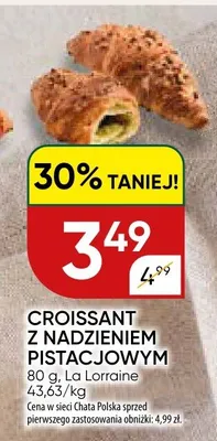 Croissant z nadzieniem pistacjowym promocja w Chata Polska