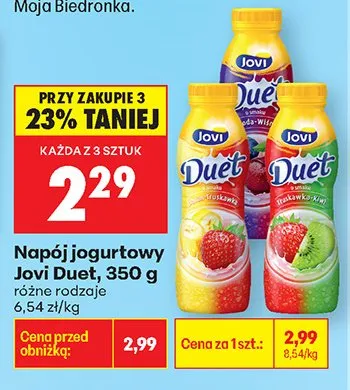 Napój jogurtowy Duet promocja w Biedronka