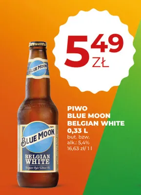 Piwo Blue Moon Belgian White promocja w Duży Ben