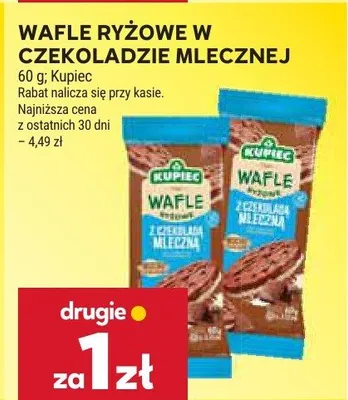 Wafle ryżowe w czekoladzie mlecznej Kupiec promocja w Stokrotka