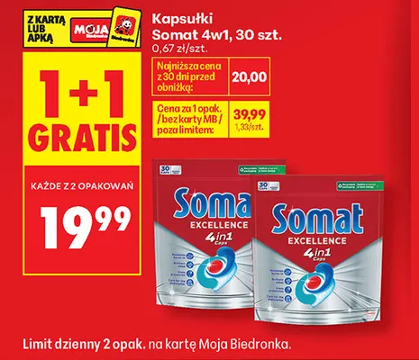 Kapsułki Somat 4w1 promocja w Biedronka
