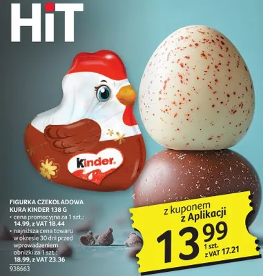 Figurka czekoladowa kura Kinder 138 g promocja w Selgros