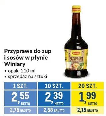 Przyprawa do zup i sosów w płynie Winiary promocja w Makro