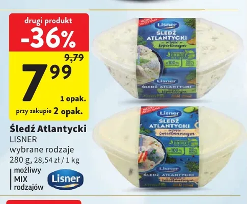 Śledź Atlantycki Lisner promocja w Intermarche