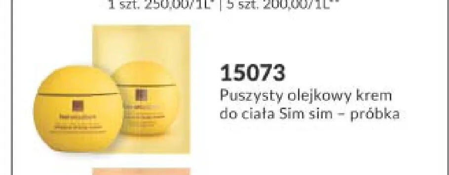 Puszysty olejkowy krem do ciała Sim sim próbka Avon promocja w AVON