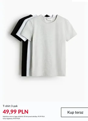 T-shirt H & M 3-pak promocja w H&M