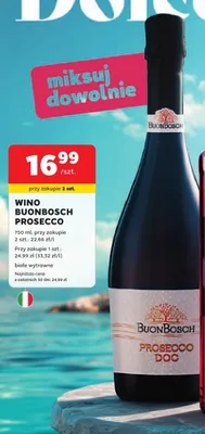 Wino Buonbosch Prosecco białe wytrawne promocja w Stokrotka