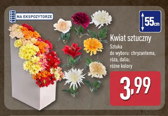Kwiat sztuczny dalia promocja w Aldi