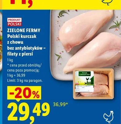 Filety z piersi kurczaka polskie Zielone Fermy promocja w Lidl
