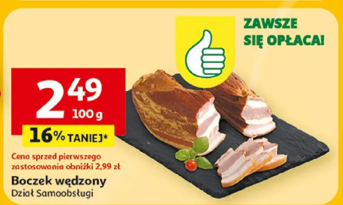 Boczek wędzony promocja w Auchan