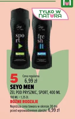 Żel pod prysznic Seyo Men Sport promocja w Drogerie Natura