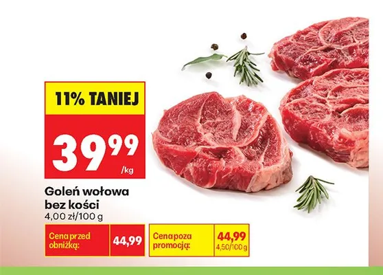 Goleń wołowa bez kości promocja w Biedronka