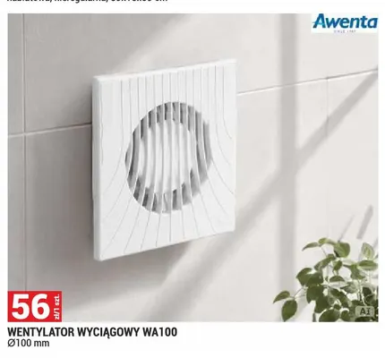 Wentylator wyciągowy WA100 Awenta promocja w Merkury Market