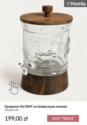 Dyspenser Silvent ze świątecznym wzorem 25x22 cm Homla promocja w Homla