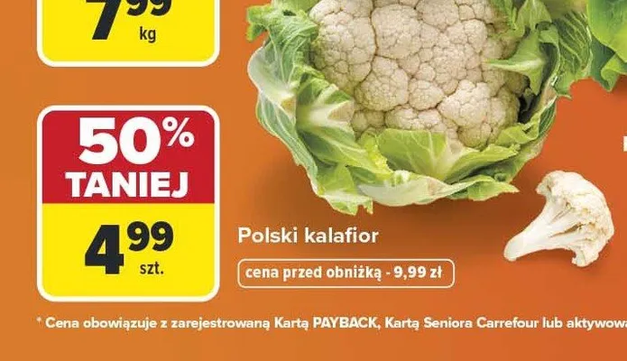 Kalafior polski promocja w Carrefour