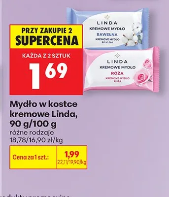 Mydło w kostce kremowe Linda Bawełna promocja w Biedronka