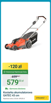 Kosiarka akumulatorowa Gatec 43 cm promocja w ERLI