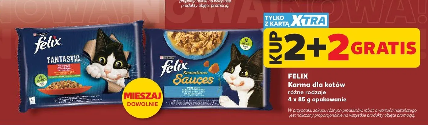 Karma dla kotów Felix Sensations Sauces 4-pak promocja w Kaufland