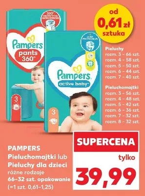 Pieluchy Pampers Pants 360 promocja w Kaufland