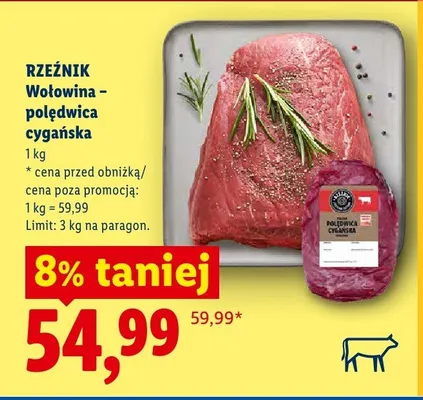 Wołowina - polędwica cygańska Rzeźnik promocja w Lidl