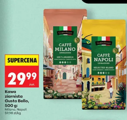 Kawa ziarnista Gusto Bello Caffè Milano promocja w Biedronka