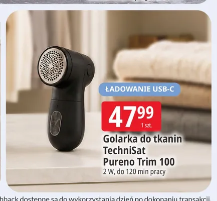 Golarka do tkanin TechniSat Pureno Trim 100 2W do 120 min pracy promocja w Leclerc