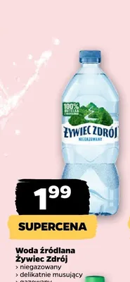 Woda źródlana Żywiec Zdrój delikatnie musująca promocja w Netto