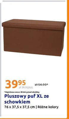Pluszowy puf Xl ze schowkiem promocja w Action