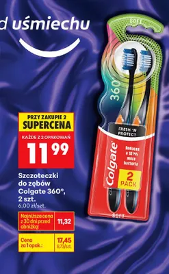 Szczoteczki do zębów 360° 2 szt promocja w Biedronka