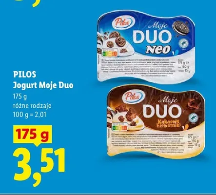 Jogurt Moje Duo Kakaowe herbatniki Pilos promocja w Lidl