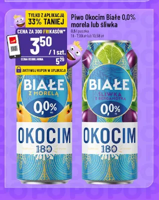 Piwo bezalkoholowe Okocim Białe śliwka promocja w POLOmarket