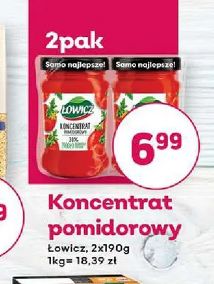 Koncentrat pomidorowy 2-pak Łowicz promocja w Bliski
