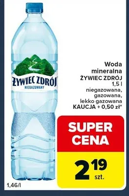 Woda mineralna niegazowana, gazowana, lekko gazowana + kaucja 0,50 zł promocja w Globi