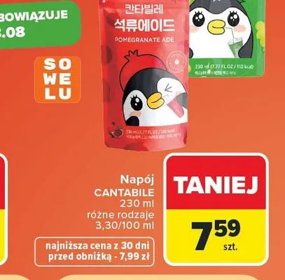 Napój Cantabile o smaku granatu promocja w Carrefour