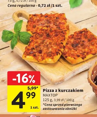 Pizza z kurczakiem Maxtop promocja w Intermarche