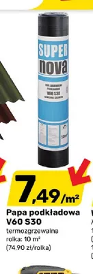 Papa podkładowa termozgrzewalna V60 S30 Super Nova promocja w Bricomarche
