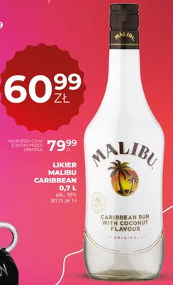 Likier Malibu Caribbean promocja w Duży Ben
