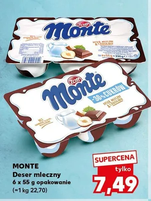 Deser mleczny Monte 6-pak promocja w Kaufland